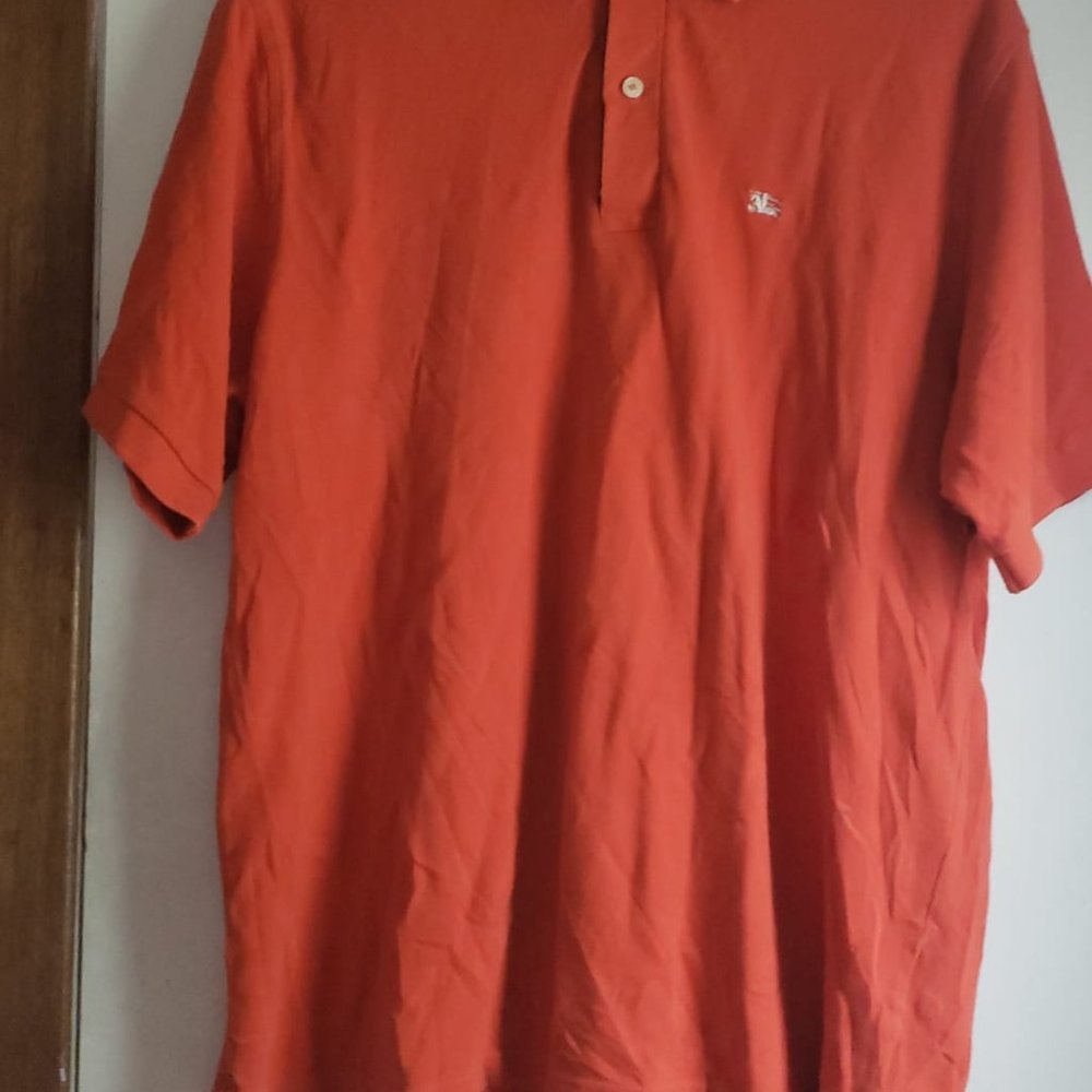 Orange Burberry Polo Shirt